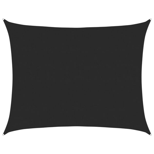 vidaXL サンシェードセイル 160g/m&sup2; ブラック 6x7m 高密度ポリエチレン