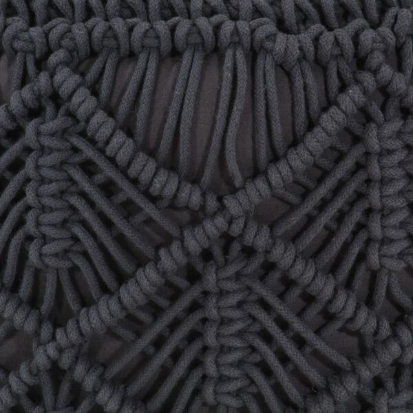 vidaXL マクラメ 手作り 厚手クッション 45x30cm コットン製 アントラシート