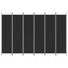 vidaXL 6枚パネル 間仕切り ブラック 300x200 cm 布製