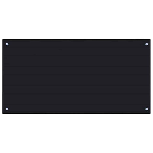 vidaXL キッチン用 汚れ防止板 ブラック 100x50cm 強化ガラス製