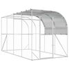 vidaXL 壁に寄せた鶏小屋 シルバー 400 x 200 x 215 cm 亜鉛メッキ鋼板