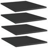vidaXL 本棚ボード 4点 ハイグロスブラック 40x50x1.5cm パーティクルボード