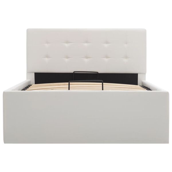 vidaXL 油圧式収納ベッドフレーム ホワイト 合成皮革製 100x200cm
