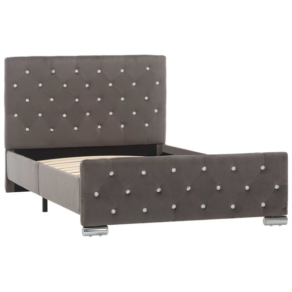 vidaXL ベッドフレーム グレー 布製 100x200cm