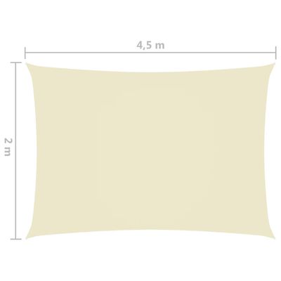 vidaXL サンシェードセイル 2x4.5m 長方形 オックスフォード生地 クリーム