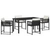 vidaXL ガーデンダイニングセット 5 pcs ブラック ポリラタン