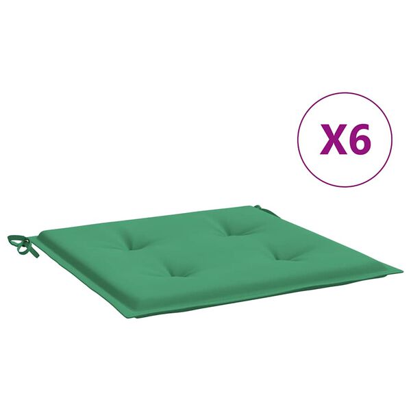 vidaXL ガーデンチェアクッション 6点 グリーン 40x40x4cm オックスフォードファブリック