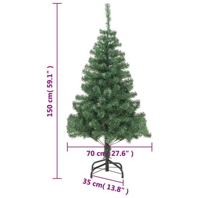 vidaXL クリスマスツリー スタンド付き 150cm 枝380本 人工