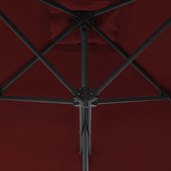 vidaXL ガーデンパラソル スチール製ポール付き 250x250x230cm ボルドーレッド