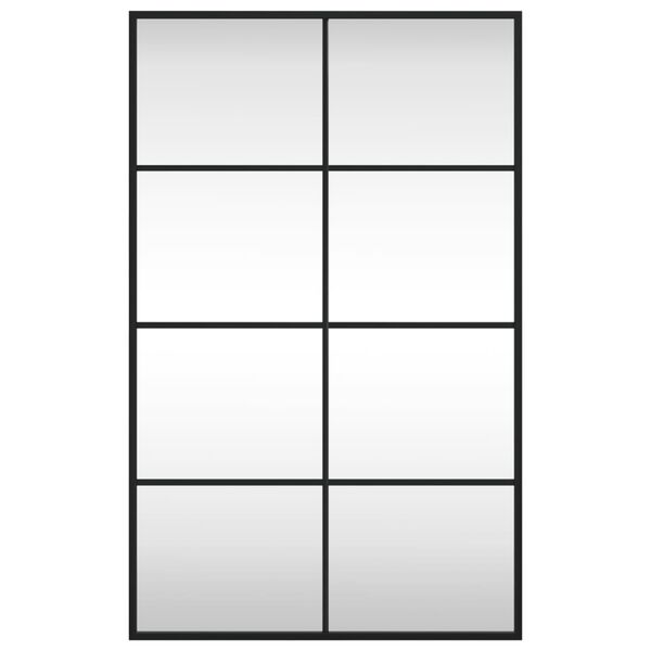 vidaXL ウォールミラー ブラック 50x80 cm 長方形 アイアン