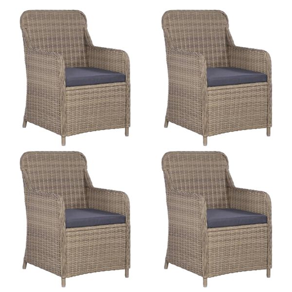 vidaXL ガーデンダイニング5点セット ブラウン