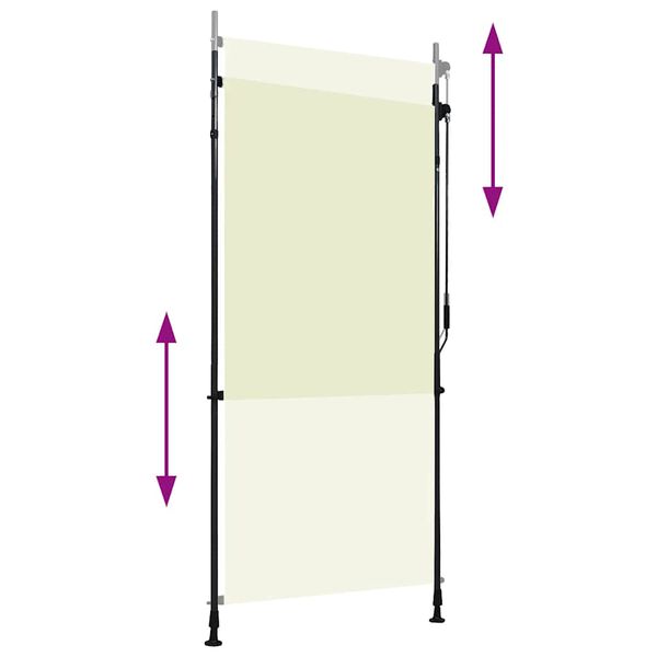vidaXL 屋外用ローラーブラインド 100x270cm クリーム