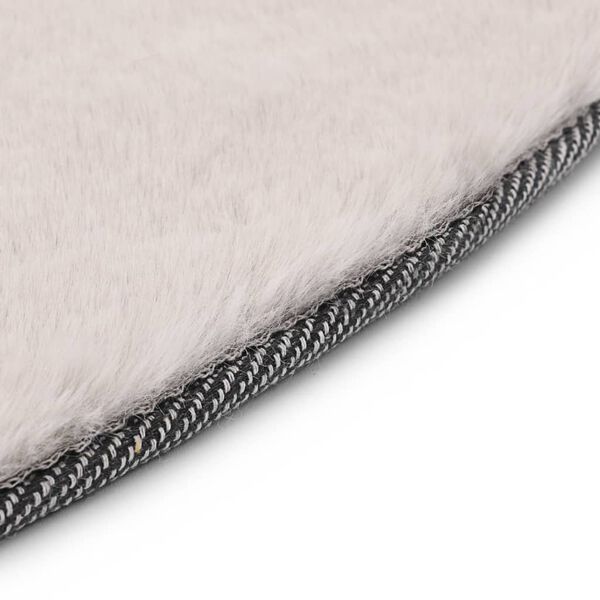 vidaXL ラグ 160cm フェイクラビットファー グレー