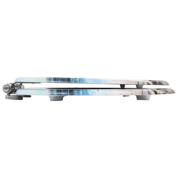 vidaXL トイレ便座 ソフトクローズ式ふた シンプル設計 MDF製 貝デザイン