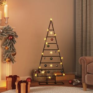 vidaXL 金属製クリスマスツリー デコレーション用 ブラック 125cm
