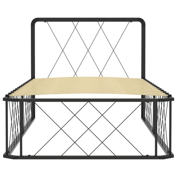 vidaXL ベッドフレーム ブラック 金属製 90x200cm