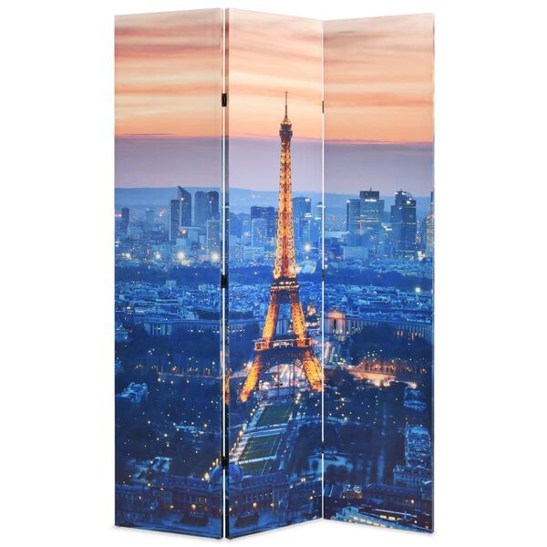 vidaXL 折りたたみ式ルームディバイダー 120x170cm パリの夜景