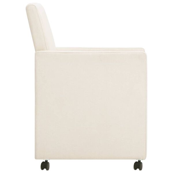 vidaXL ダイニングチェア 2点セット クリーム 布張り