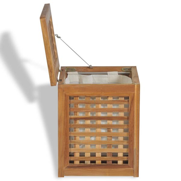 vidaXL ランドリーボックスセット 3点 チーク材