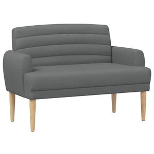 vidaXL ボタンタフテッドのラブシート ダークグレー 116 x 67 x 80 cm ファブリック