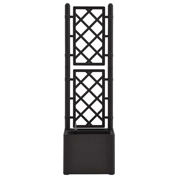 vidaXL ガーデンレイズドベッド トレリス＆自動給水システム付 アントラシート