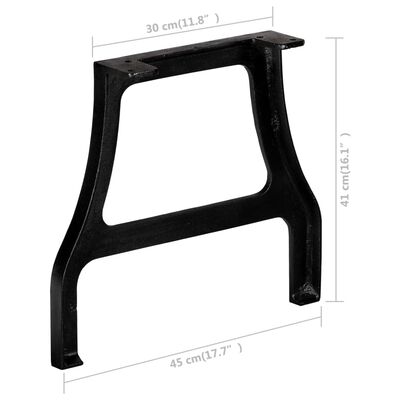 vidaXL コーヒーテーブル脚 2点 A型フレーム 鋳鉄製