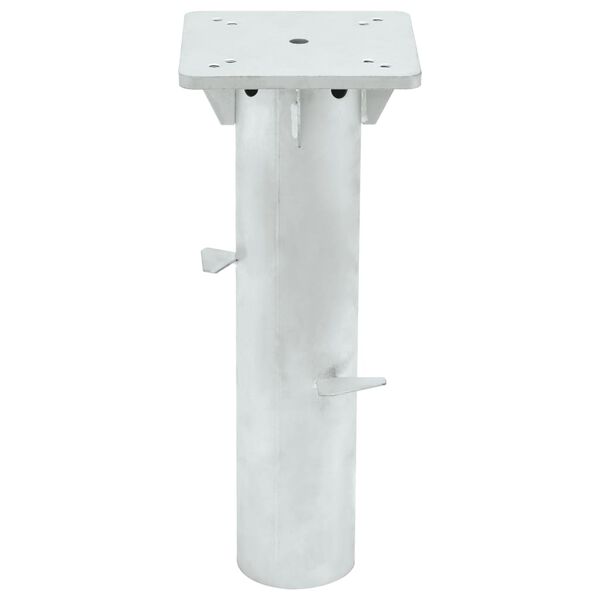vidaXL 埋め込み式パラソルベース シルバー 16x16x39.5cm スチール製