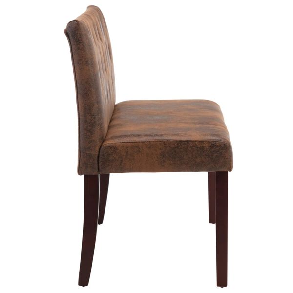 vidaXL ベンチ ブラウン スエード調 合成皮革製 120cm