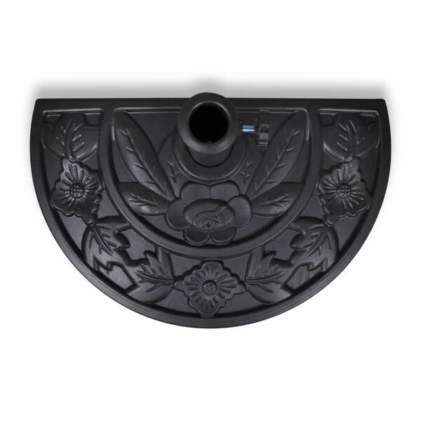 vidaXL パラソルベース 半円形 樹脂製