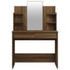 vidaXL ドレッシングテーブル ミラー付 ブラウンオーク 90x40x142cm