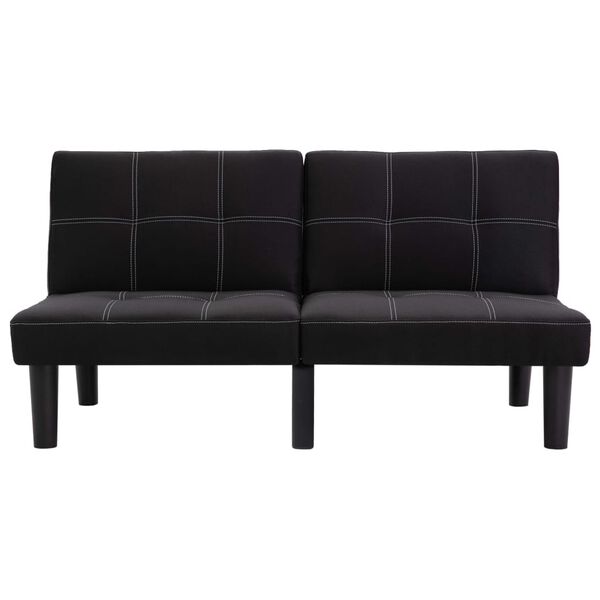 vidaXL 2人掛けソファ 布製 ブラック