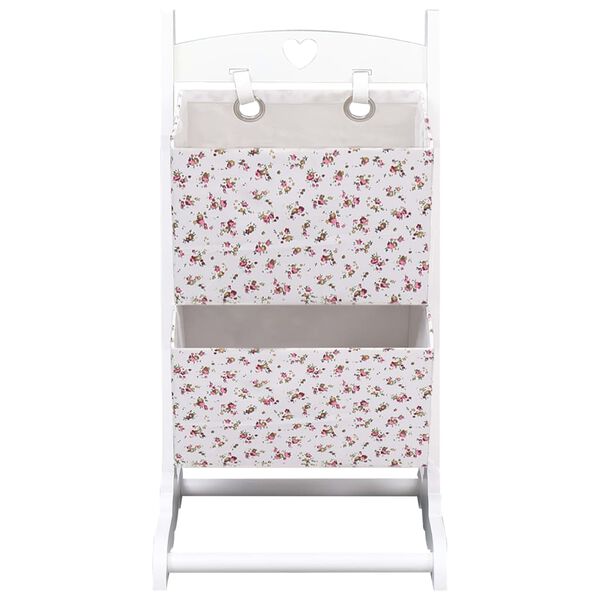 vidaXL 2段型 バスケットラック 花柄 35x35x72cm 木製