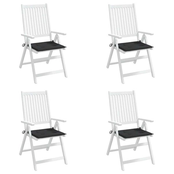 vidaXL ガーデンチェアクッション 4点 ブラック 50x50x4cm オックスフォードファブリック