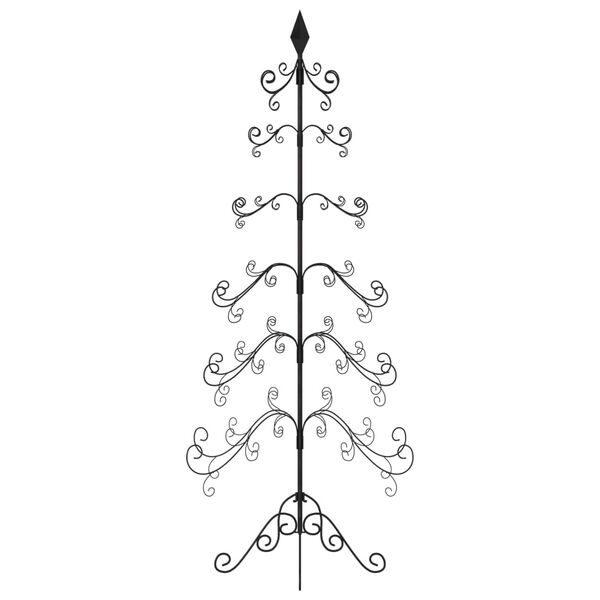 vidaXL 金属製クリスマスツリー デコレーション用 ブラック 215cm