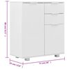 vidaXL サイドボード ハイグロスホワイト 71x35x80cm パーティクルボード