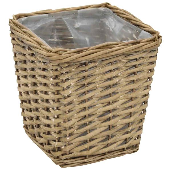 vidaXL レイズドベッド 3点 籐製 PEライニング付き