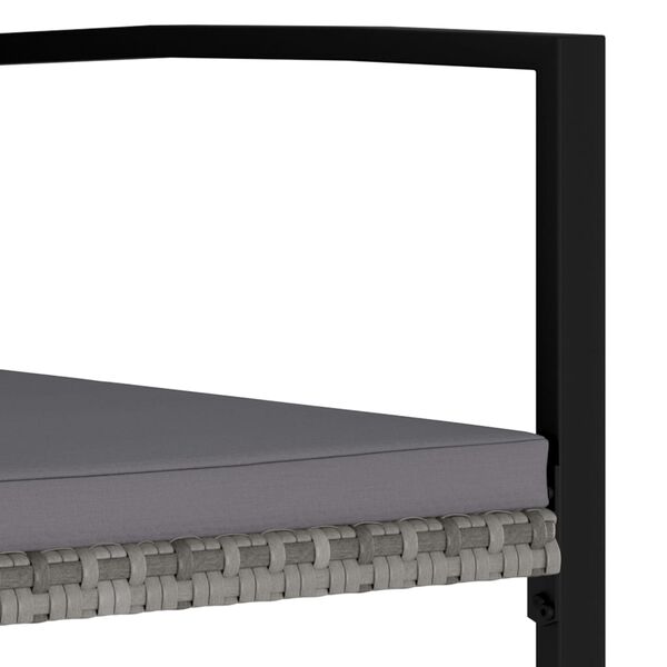 vidaXL ガーデンダイニングチェア 2点 ポリラタン グレー