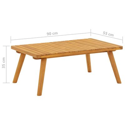 vidaXL ガーデンコーヒーテーブル 90x55x35cm アカシア無垢材