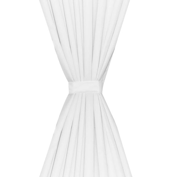 vidaXL 遮光カーテン 2枚 二重 140x245cm ホワイト 省エネ