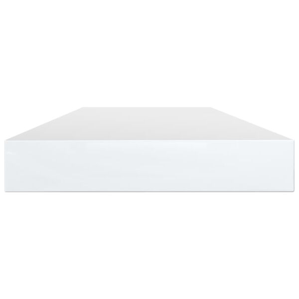 vidaXL 本棚ボード 4点 ハイグロスホワイト 80x10x1.5cm パーティクルボード