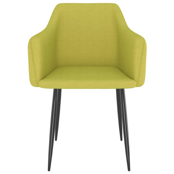 vidaXL ダイニングチェア 2点 グリーン 布製