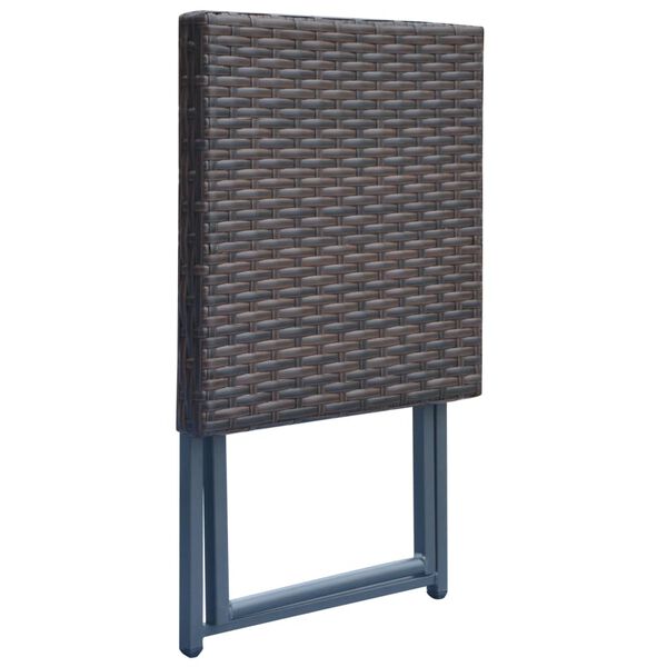 vidaXL 折りたたみ式屋外ダイニング5点セット ポリラタン製 ブラウン