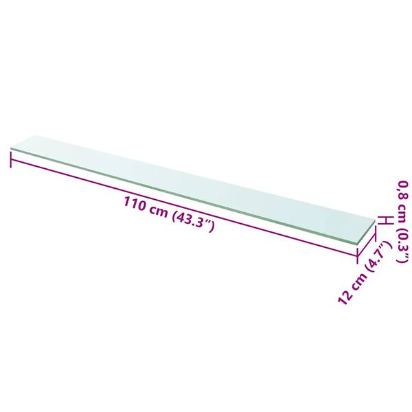 vidaXL 棚板 ガラス製 透明 110x12cm