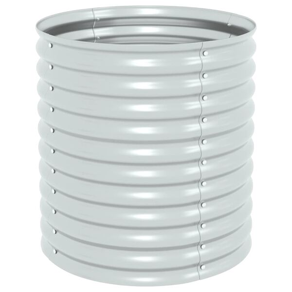 vidaXL ガーデンレイズドプランター 80x80x81cm 亜鉛メッキ鋼製 シルバー