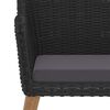 vidaXL ガーデンダイニングセット 5点 クッション付き ブラック