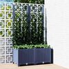 vidaXL ガーデンプランター トレリス付き ブルーグレー 80x40x136 cm PP