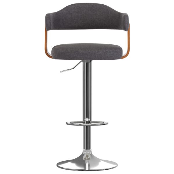 vidaXL バースツール 2点 ダークグレー 曲げ木＆布製