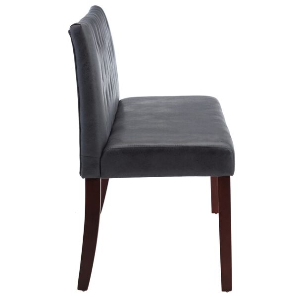 vidaXL ベンチ グレー スエード調 合成皮革製 148.5cm