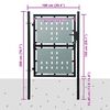 vidaXL ブラック シングルドア フェンスゲート 100x150 cm