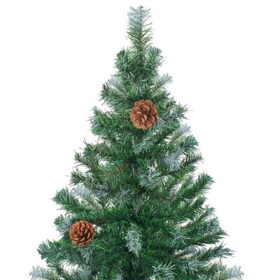 vidaXL フェイククリスマスツリー 松ぼっくり付き 210cm